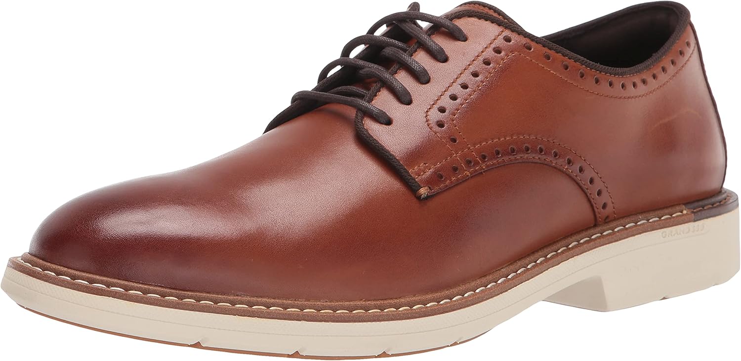 Men's Plain Toe Lace-Up Oxford Shoes